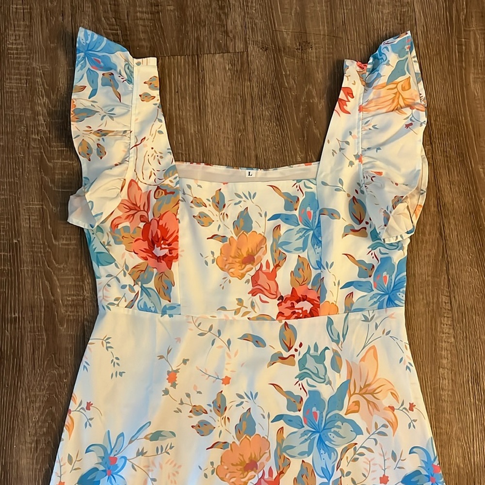 SHEIN Frenchy Floral Print Ruffle Hem Dress - Picture 4 of 5